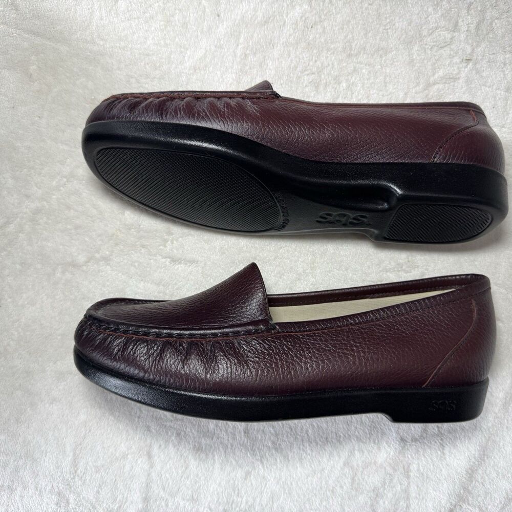 SAS Tripad Comfort Women’s Burgundy Leather Slip-On Loafers New W/O Box 8.5 WW - Picture 7 of 9